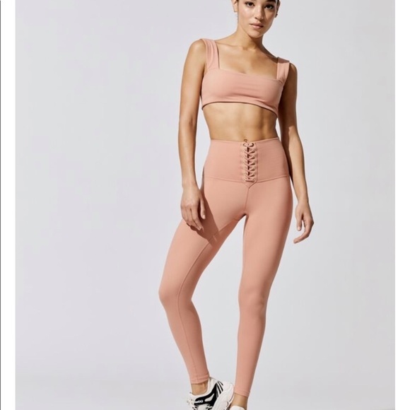 WeWoreWhat Lace Up Leggings in Peach in a size S - Picture 2 of 5